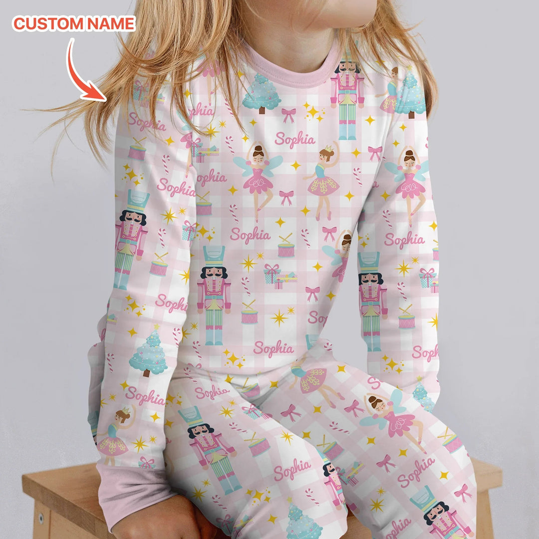 The Nutcracker Dreams Custom Name Two Piece Long Sleeve Pajama Set - Zumbamboo