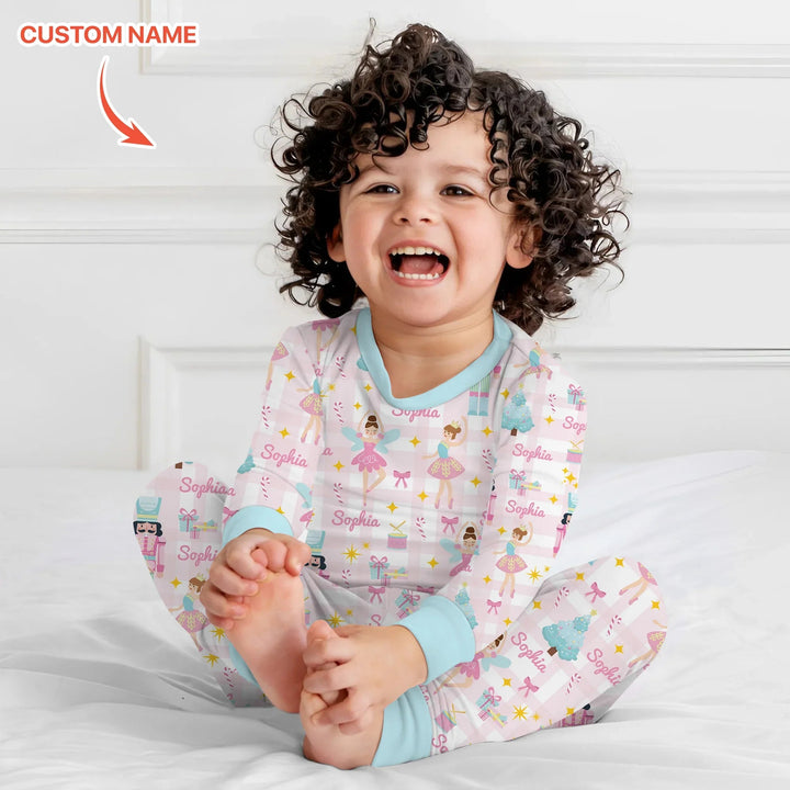 The Nutcracker Dreams Custom Name Two Piece Long Sleeve Pajama Set - Zumbamboo