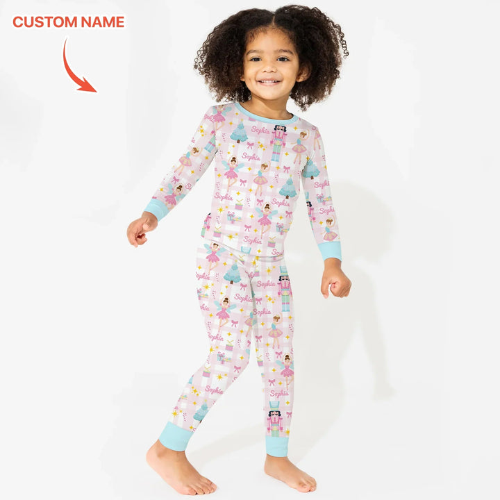 The Nutcracker Dreams Custom Name Two Piece Long Sleeve Pajama Set - Zumbamboo