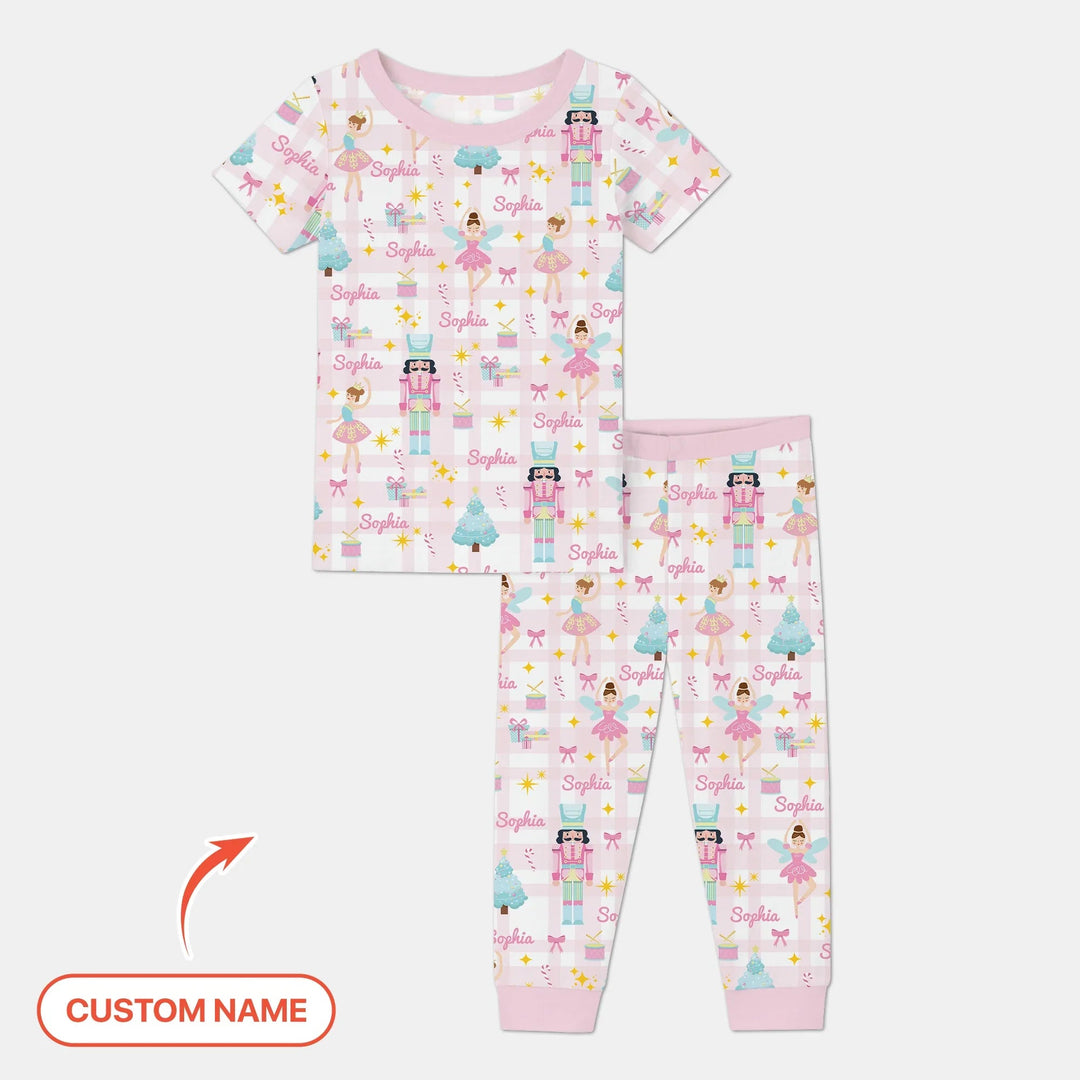 The Nutcracker Dreams Custom Name Two Piece Short Sleeve Pajama Set - Zumbamboo