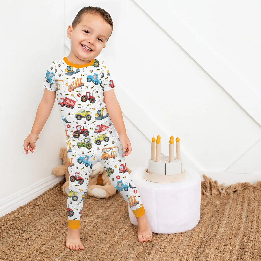 Tiny Builders Two Piece Short Sleeve Pajama Set - Zumbamboo