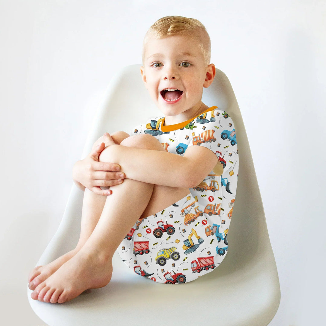 Tiny Builders Two Piece Short Sleeve Shorts Pajama Set - Zumbamboo