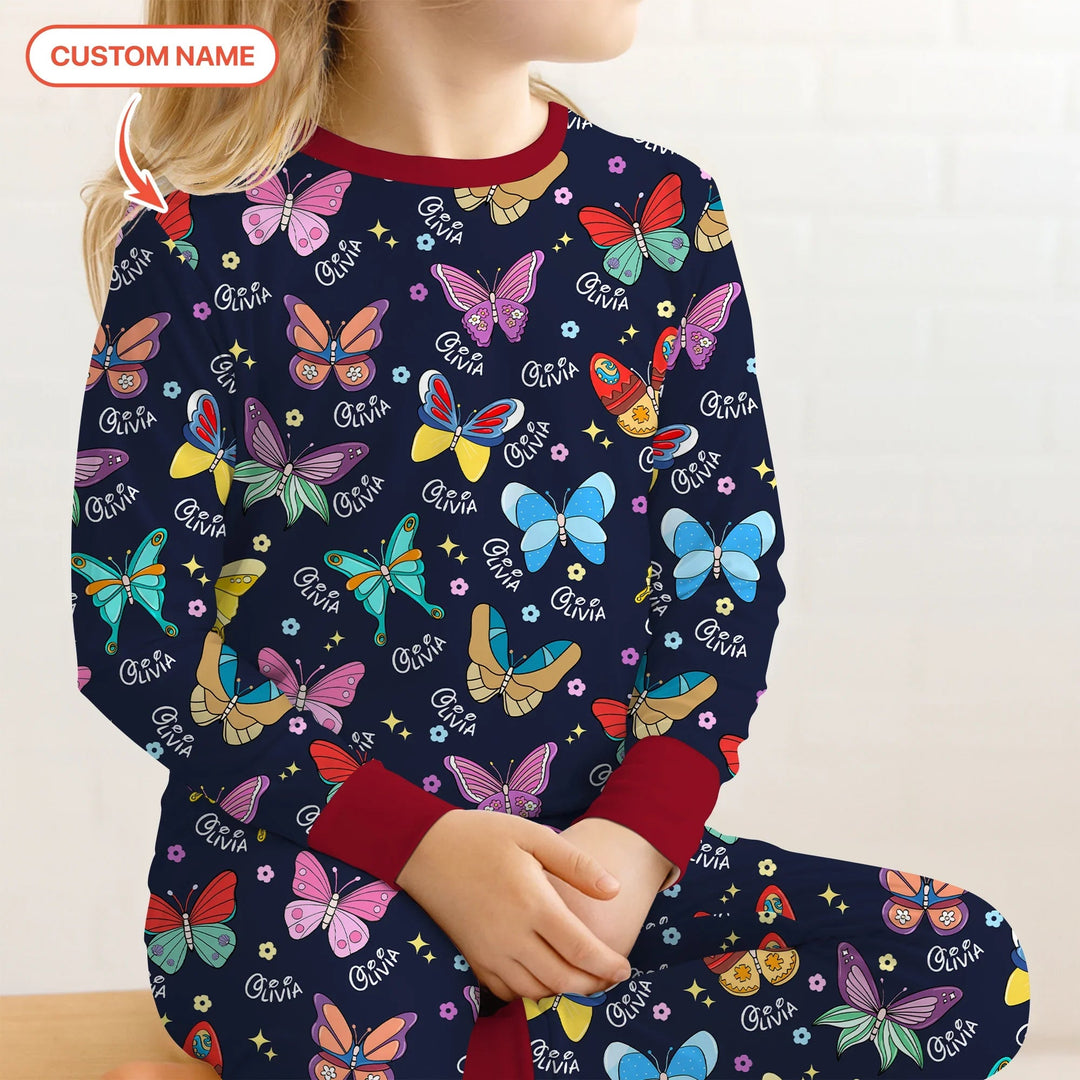 Tiny Wings: The Butterfly Princess Two Piece Long Sleeve Pajama Set - Zumbamboo