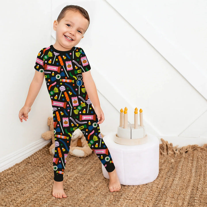 Trick or Treats Two Piece Short Sleeve Pajama Set For Haloween - Zumbamboo