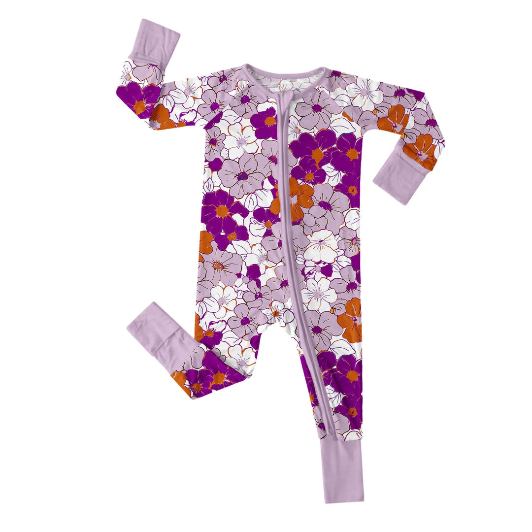 Tropical Floral Convertible Zippered Romper , Tropical Floral Convertible Zippered Romper - Newborn