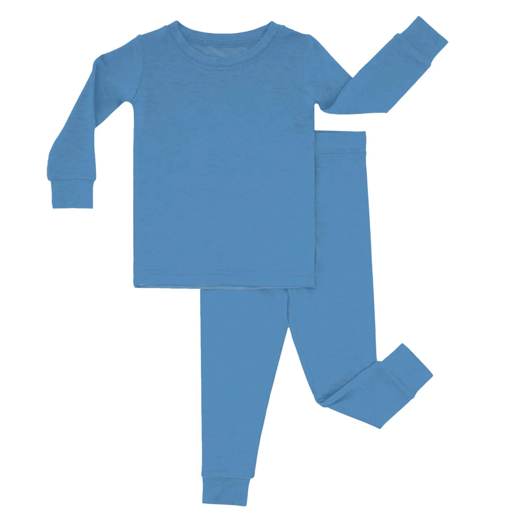 Two Piece Pajama Set In Steel Blue - Zumbamboo
