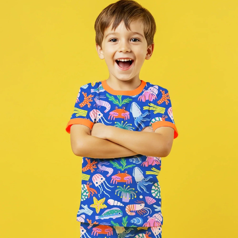 Under the Sea Two Piece Short Sleeve Pajama Set - Zumbamboo