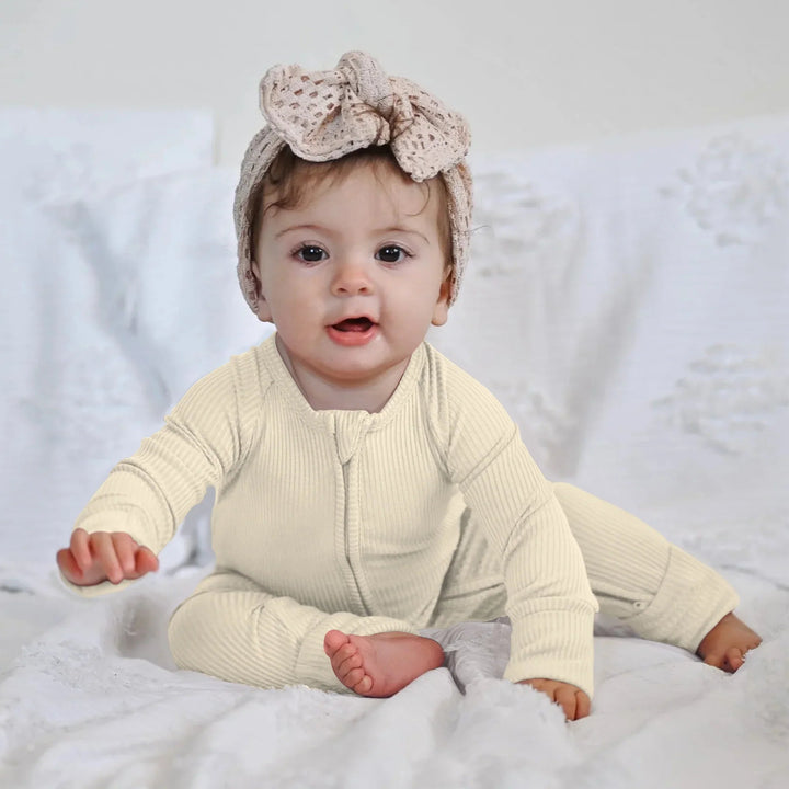 Vanilla Cream Ribbed Convertible Zippy - Zumbamboo