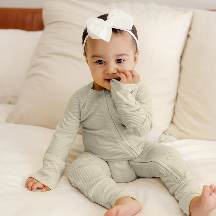 Vanilla Cream Ribbed Convertible Zippy - Zumbamboo