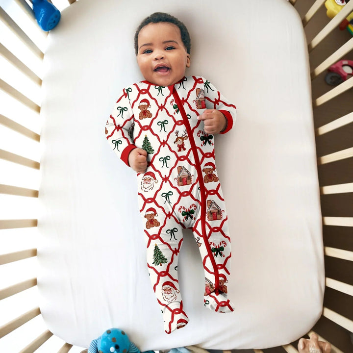 Vintage Christmas Convertible Zippered Romper - Zumbamboo