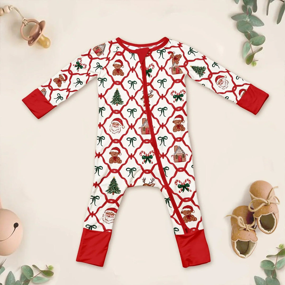 Vintage Christmas Convertible Zippered Romper - Zumbamboo