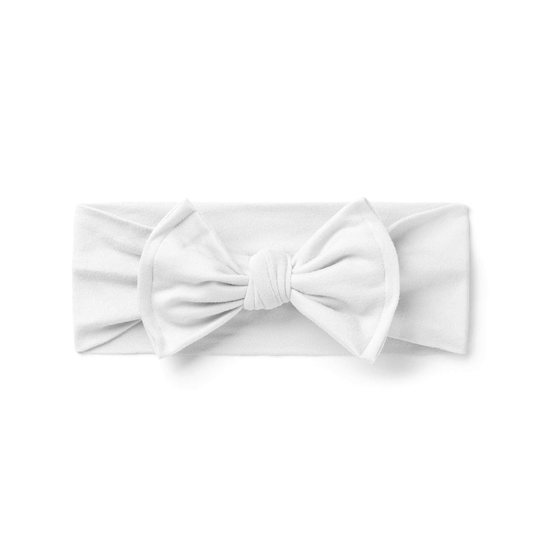 White Luxe Bow Headband - Zumbamboo