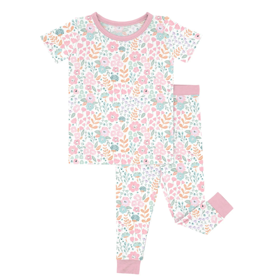 Willow's Whimsy Floral Two - Piece Short Sleeve Pajama Set - Zumbamboo