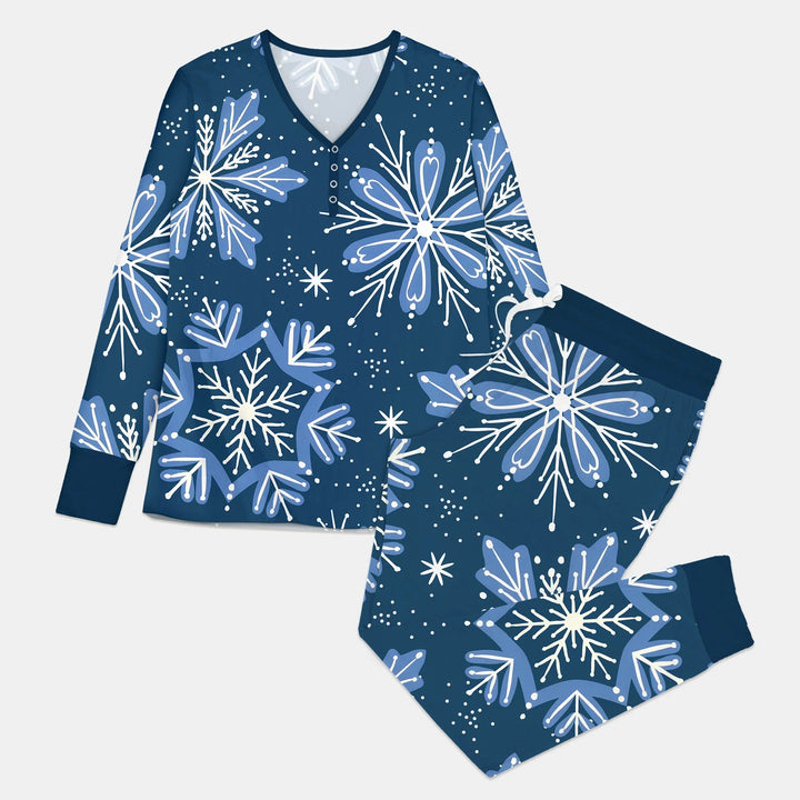 Winter Snowflakes Women Pajama Set - Zumbamboo
