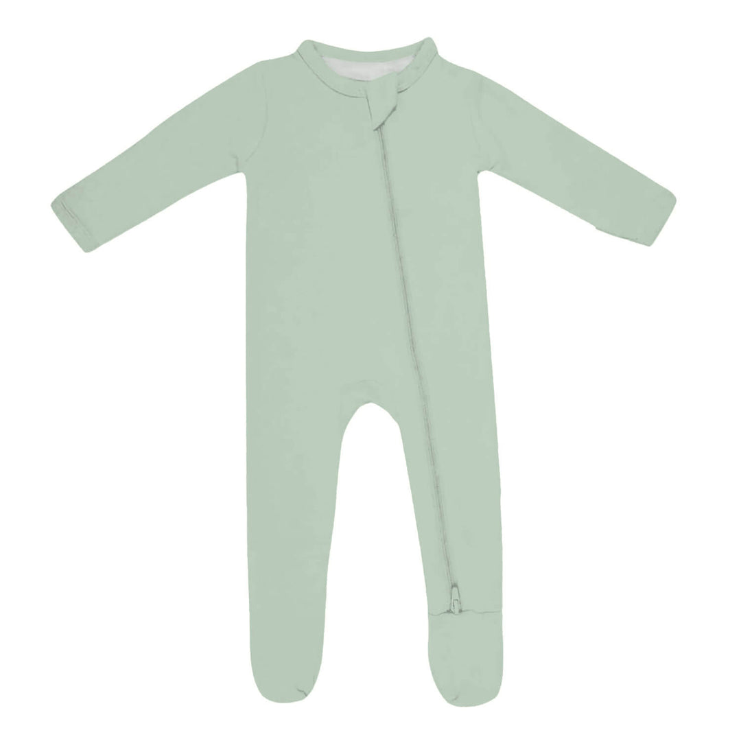 Zippered Footie Romper In Jet Stream