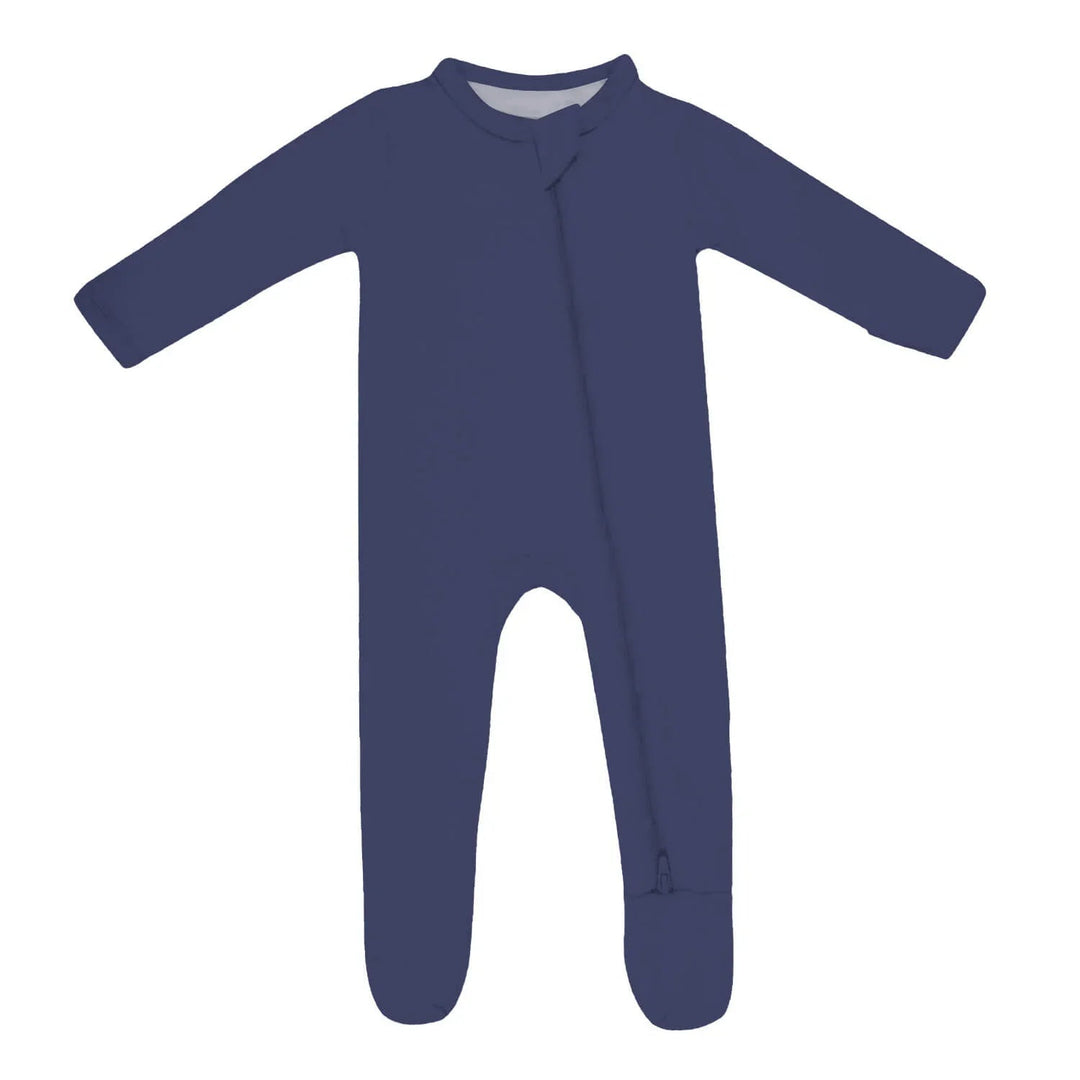 Zippered Footie Romper In American Blue - Zumbamboo