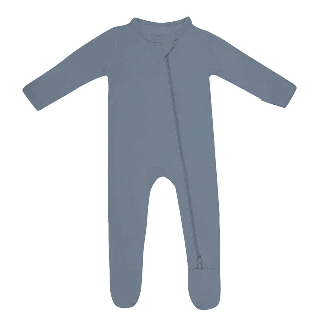Zippered Footie Romper In Slate Gray - Zumbamboo