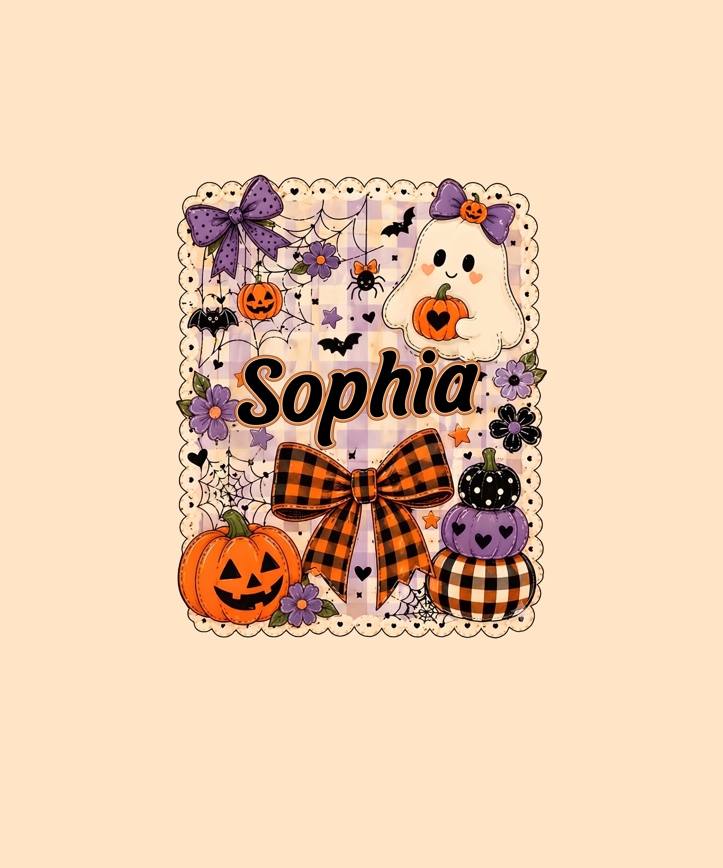 Custom Name Cute Ghost Pumpkin Spooky Season