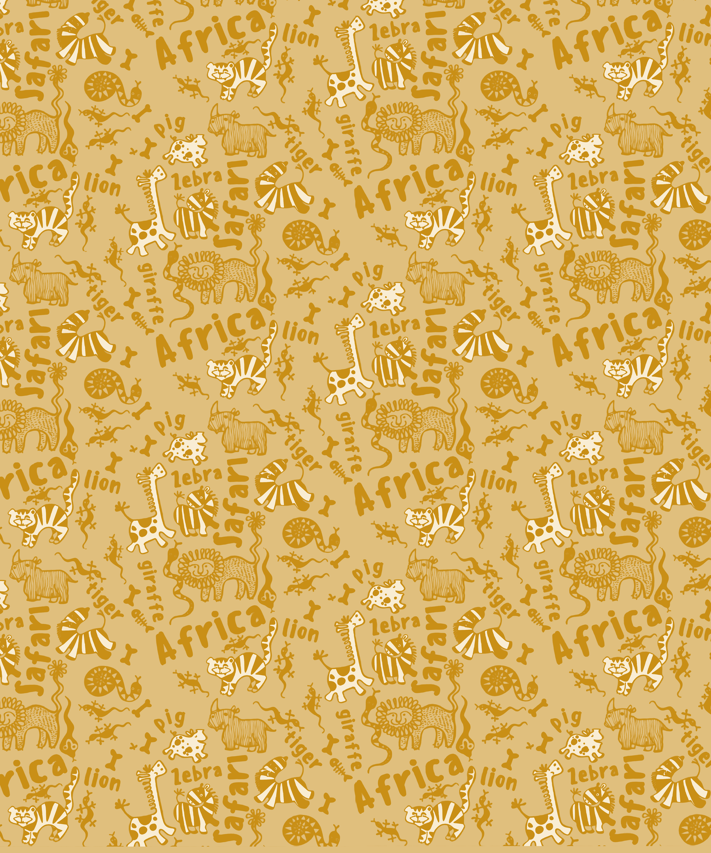 Handdrawn African Animals