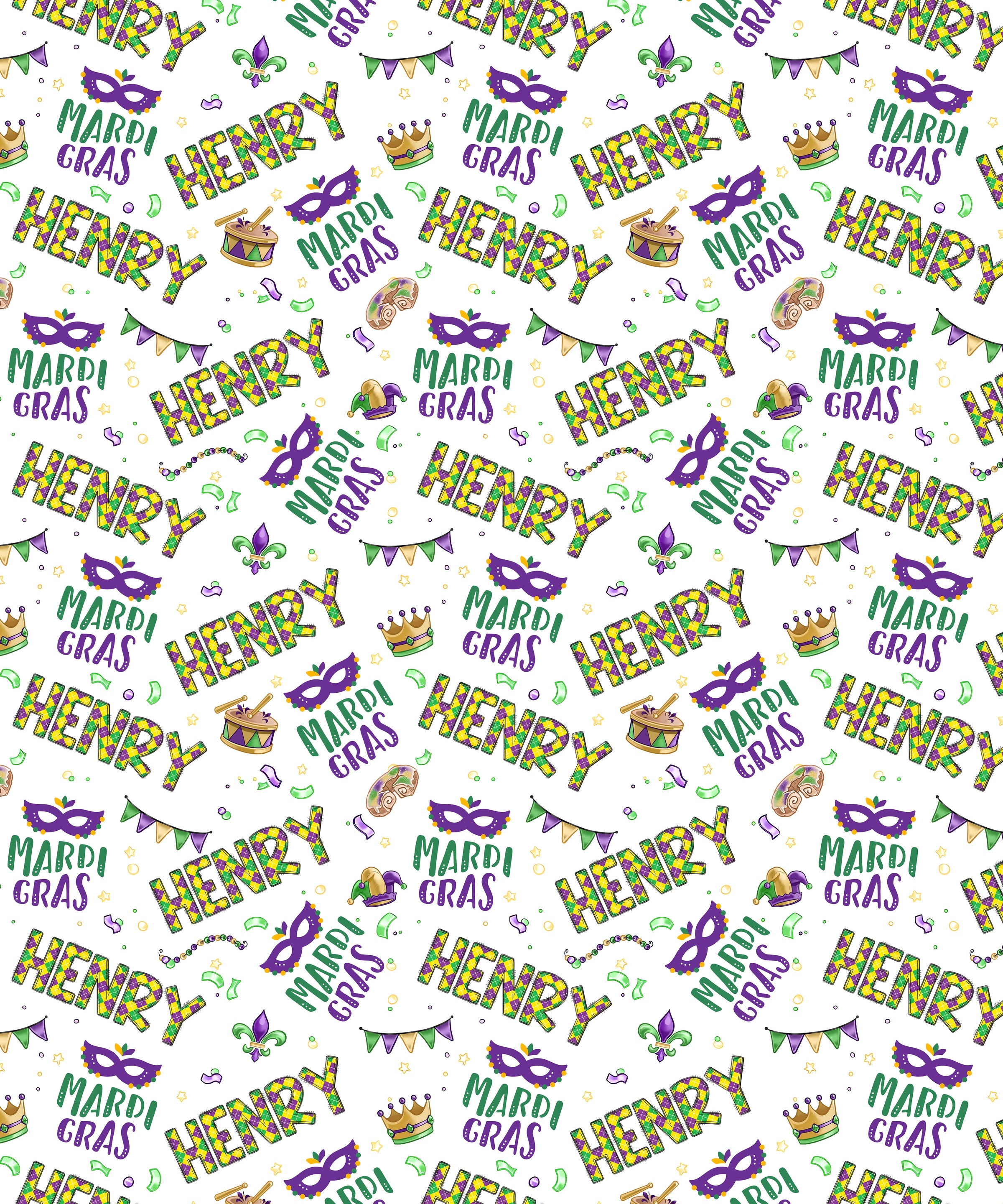 Custom Name Make your own Mardi Gras