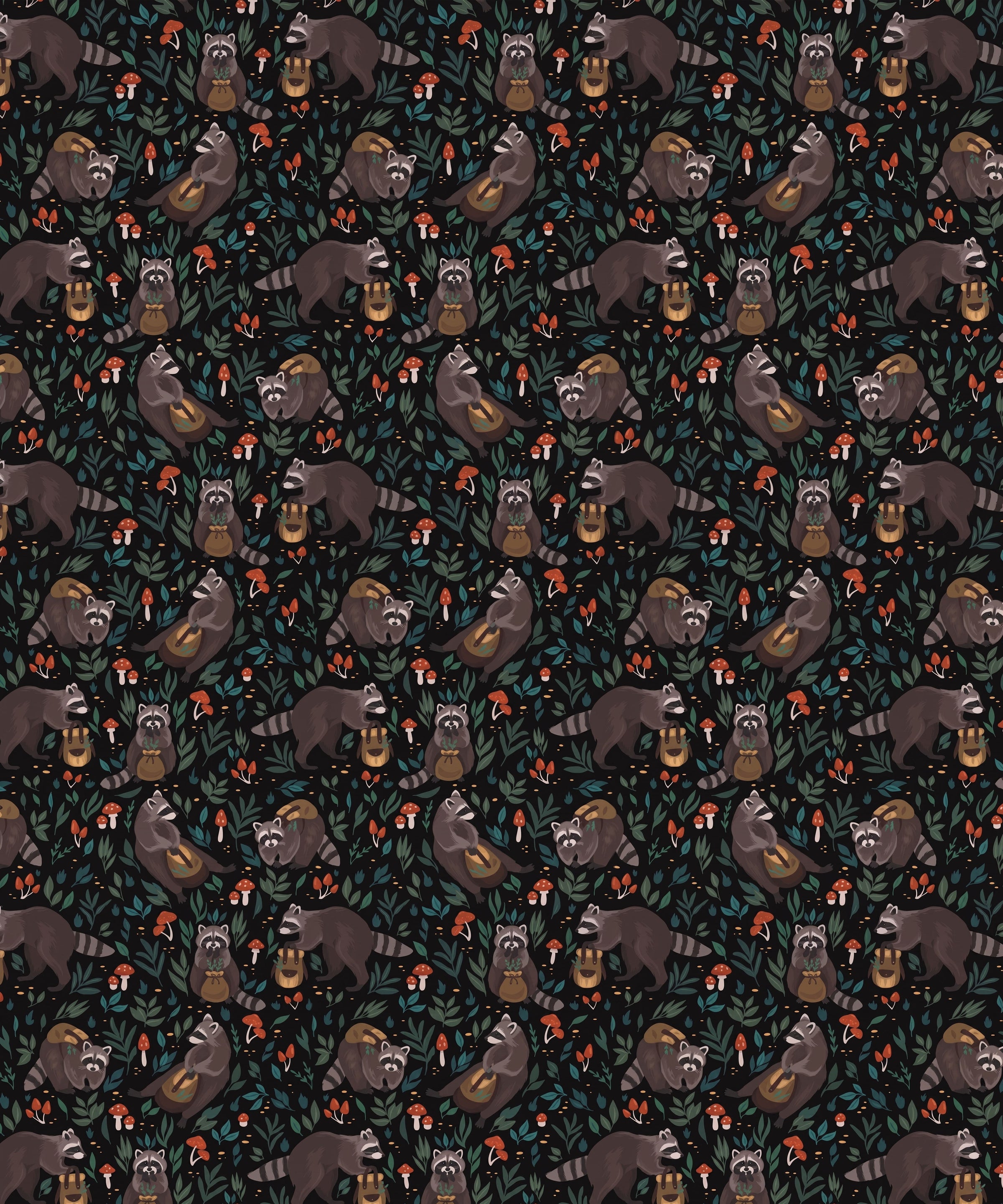 Raccoon Forest Night