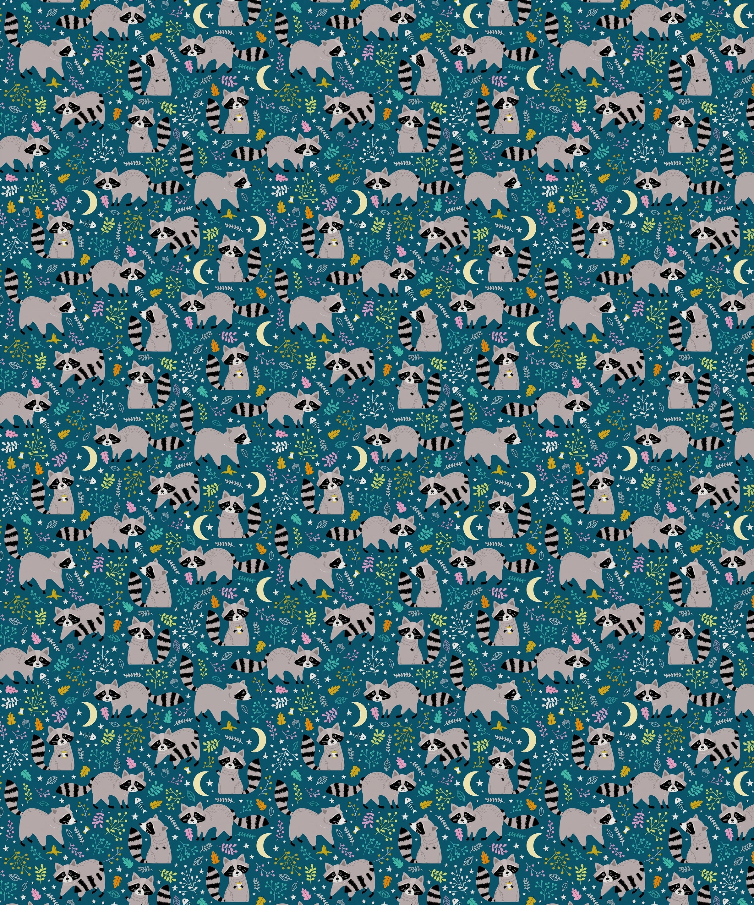 Fabric in Trash Pandas Raccoons at Night
