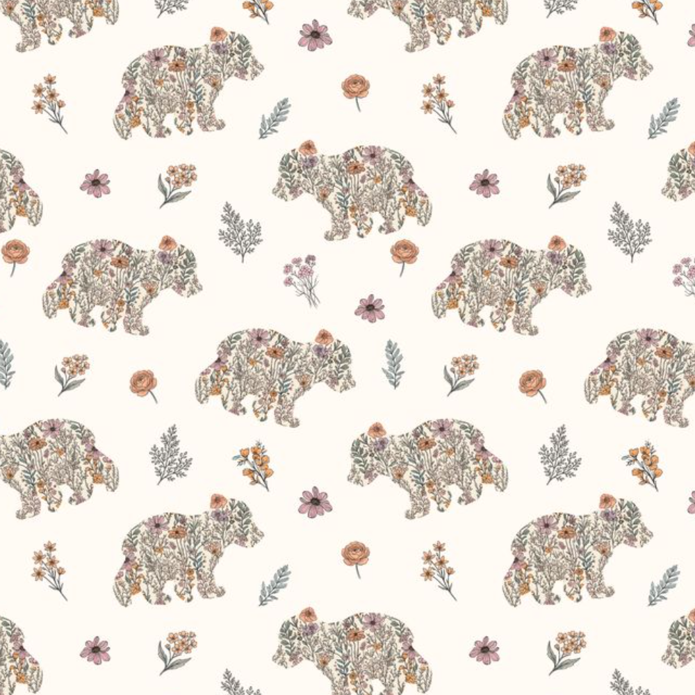 Custom Name Floral Bear Family Matching