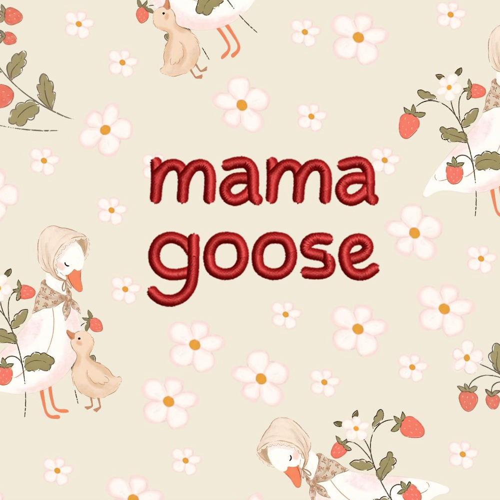 Custom Embroidered Name Mama Goose And Baby Goose