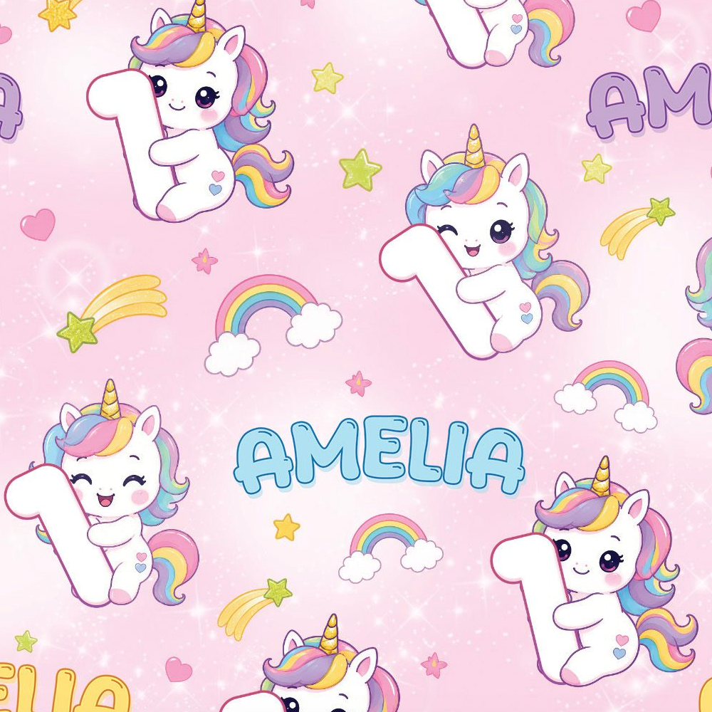 Custom Name Kawaii Unicorn Birthday