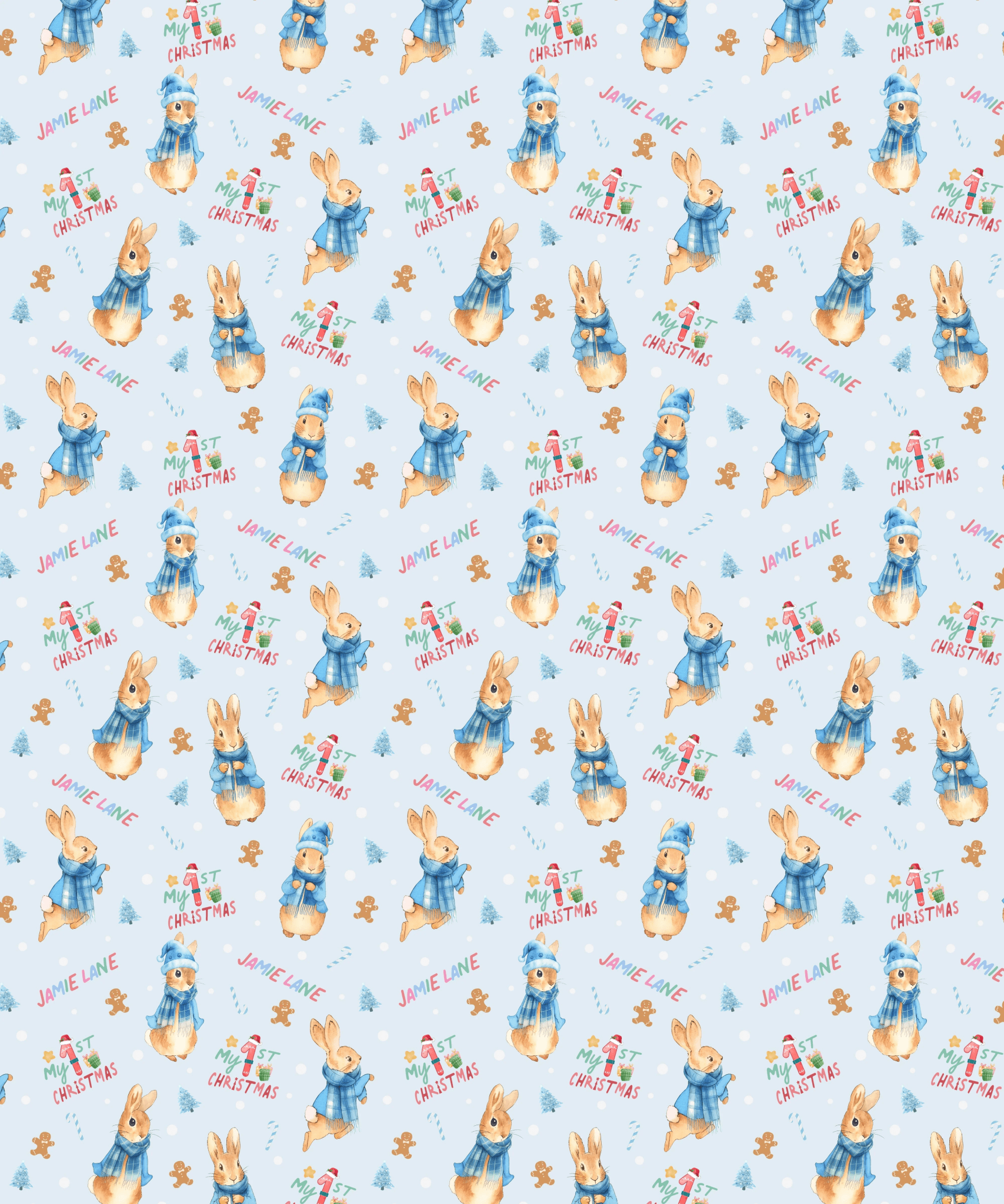 Custom 1st Christmas Rabbit - Zumbamboo