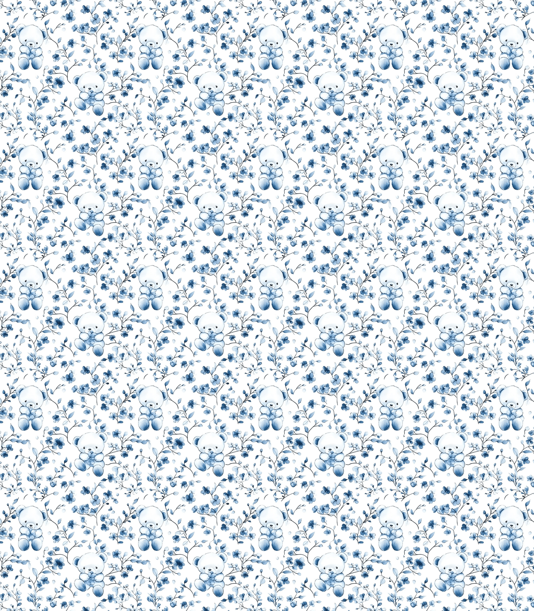 Custom Blue Chinoiserie Teddy - Zumbamboo