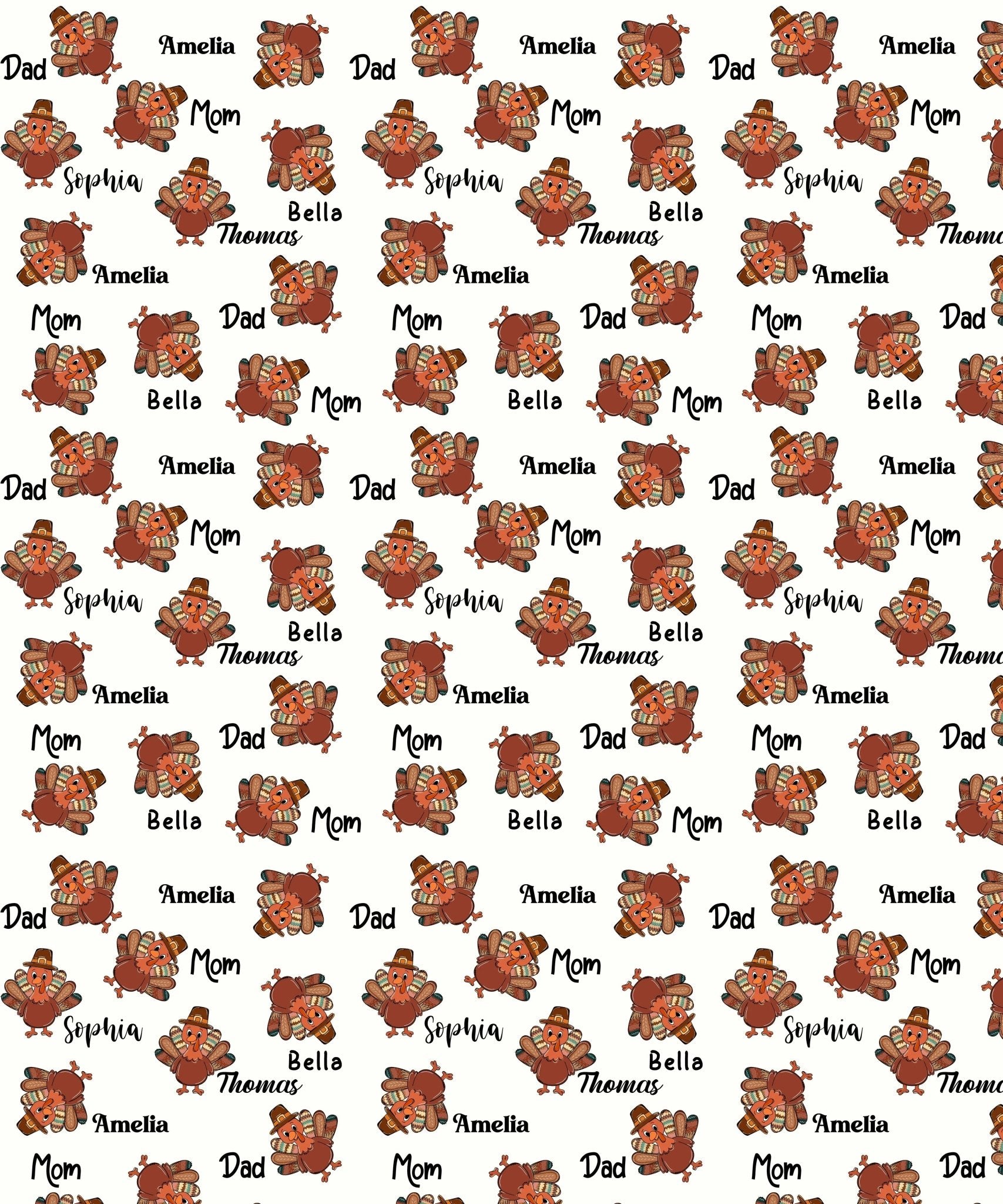 Custom Name Thanksgiving Family Matching - Zumbamboo