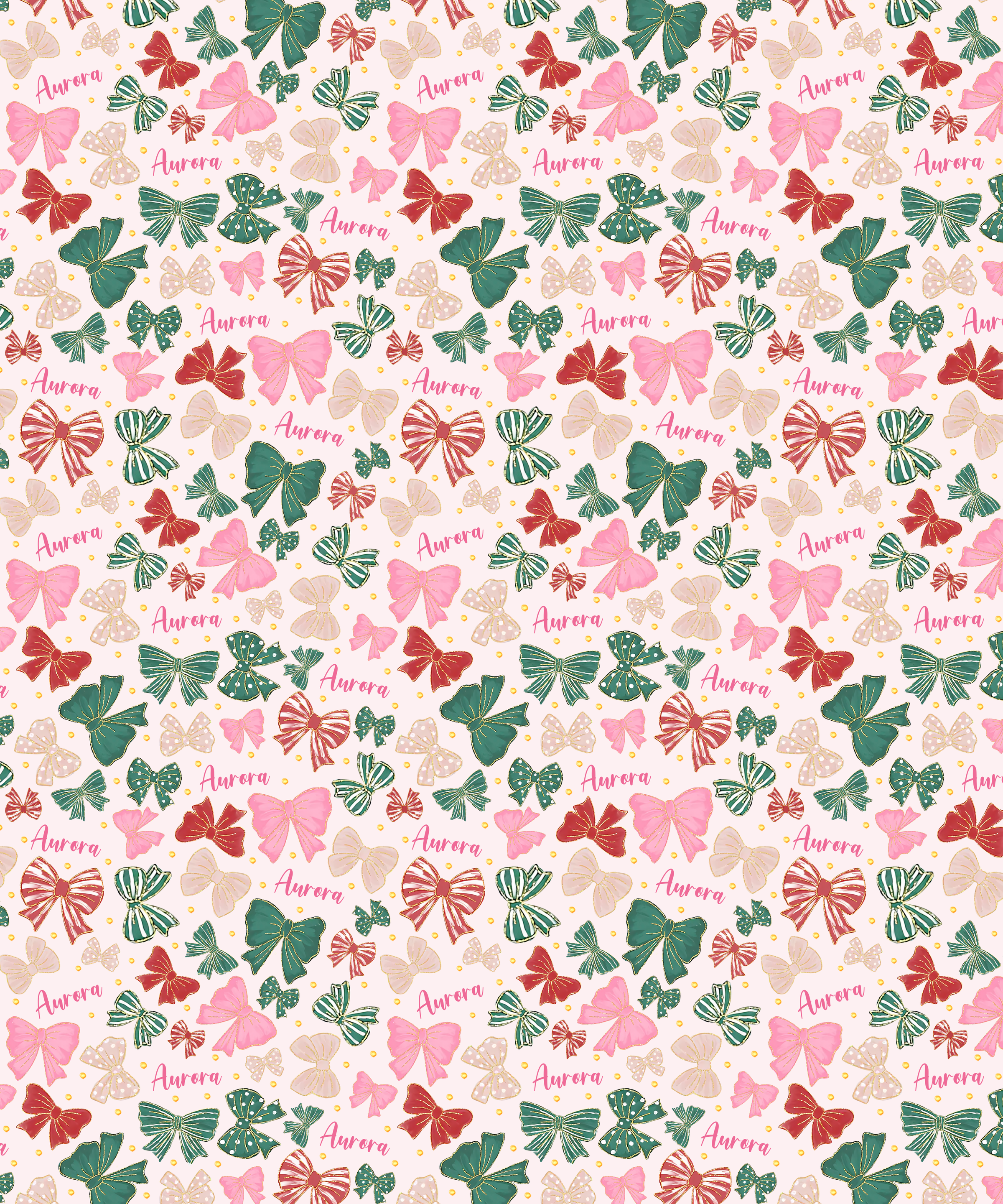 Custom Name Preppy Coquette Bows