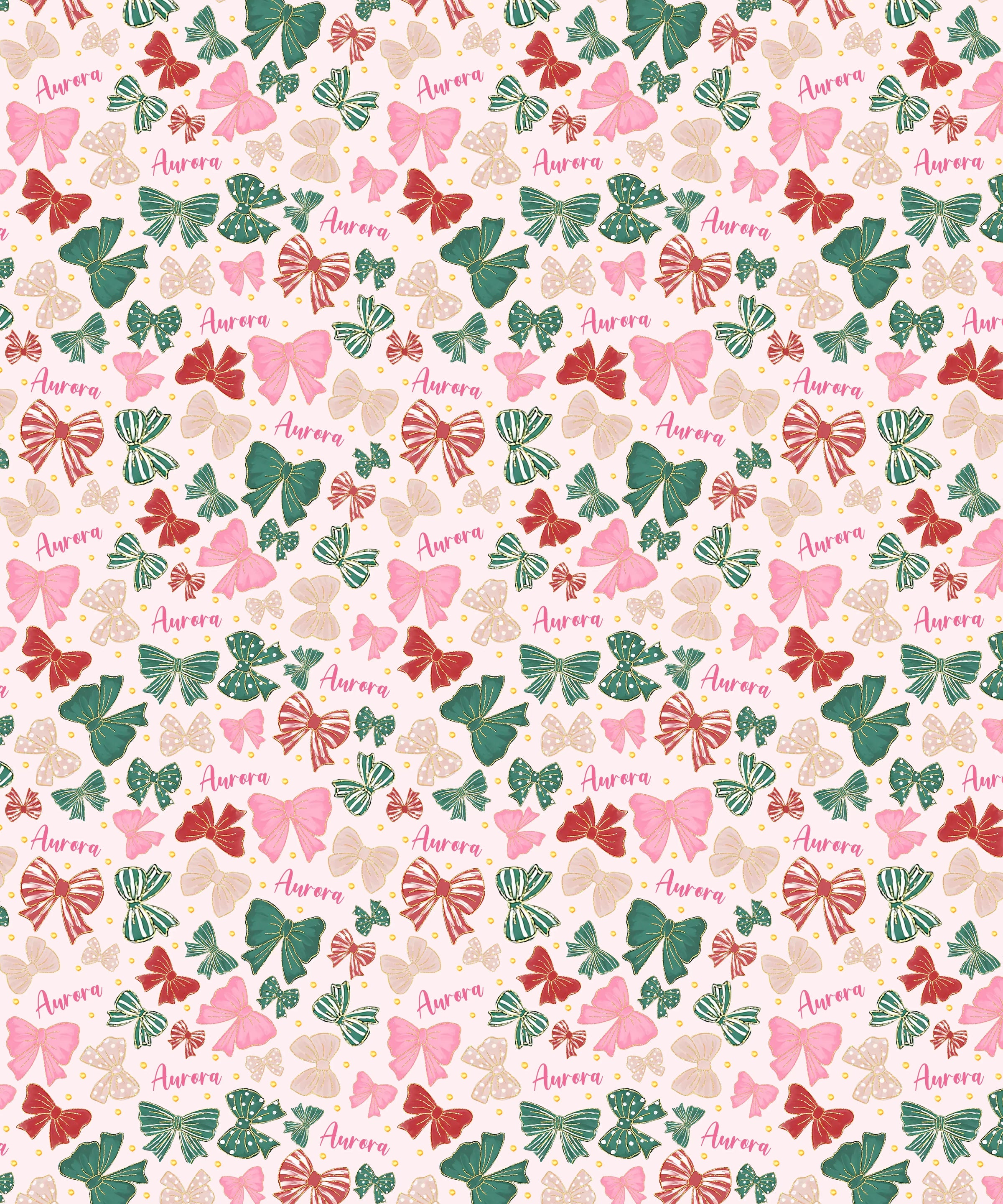 Custom Name Preppy Coquette Bows