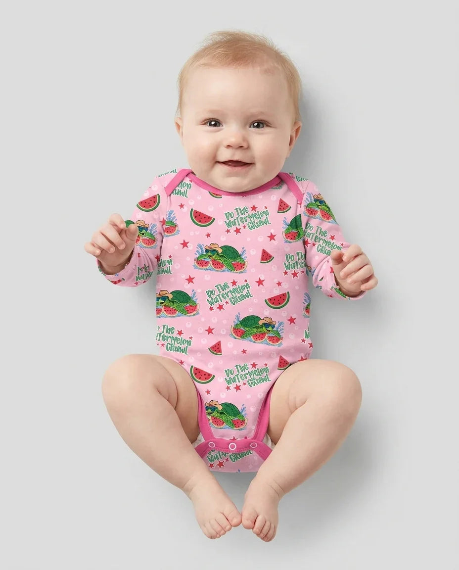 Watermelon Turtle Family Matching Bamboo Bodysuit