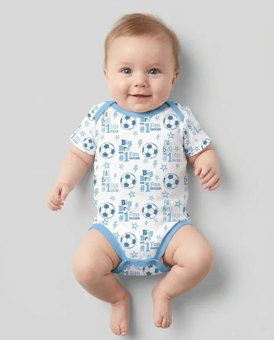 Little Sister and Bro #1 Fan Soccer Bamboo Bodysuit