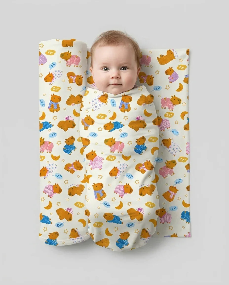 Capyjama Family Matching swaddle blanket