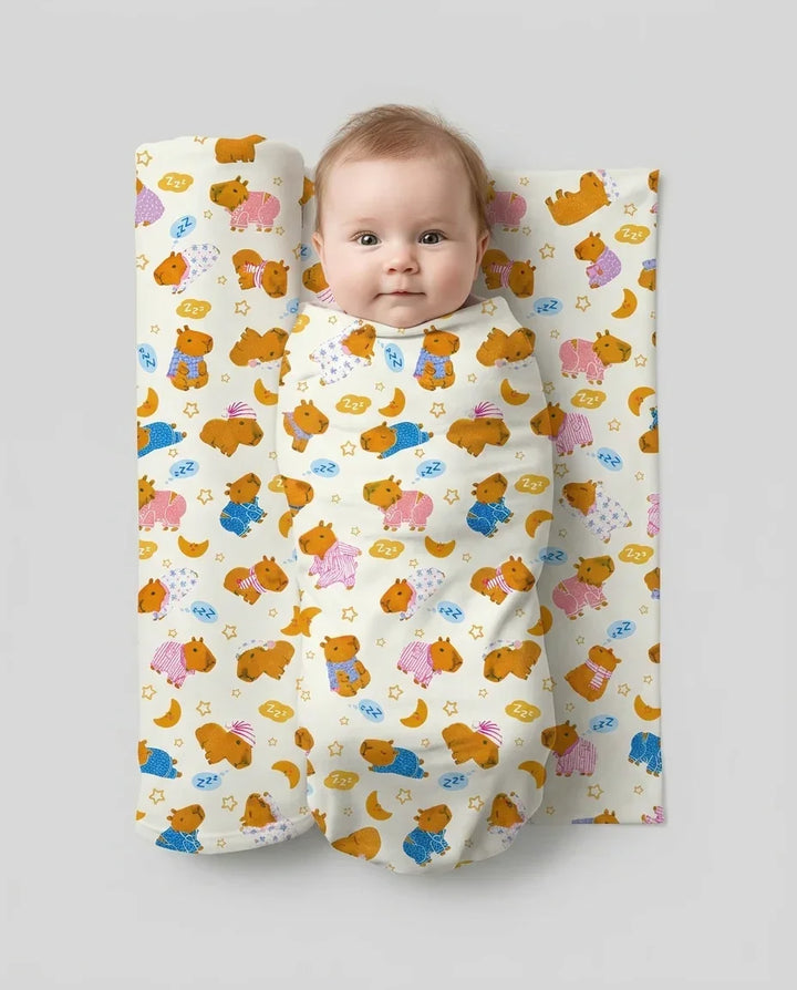 Capyjama Family Matching swaddle blanket