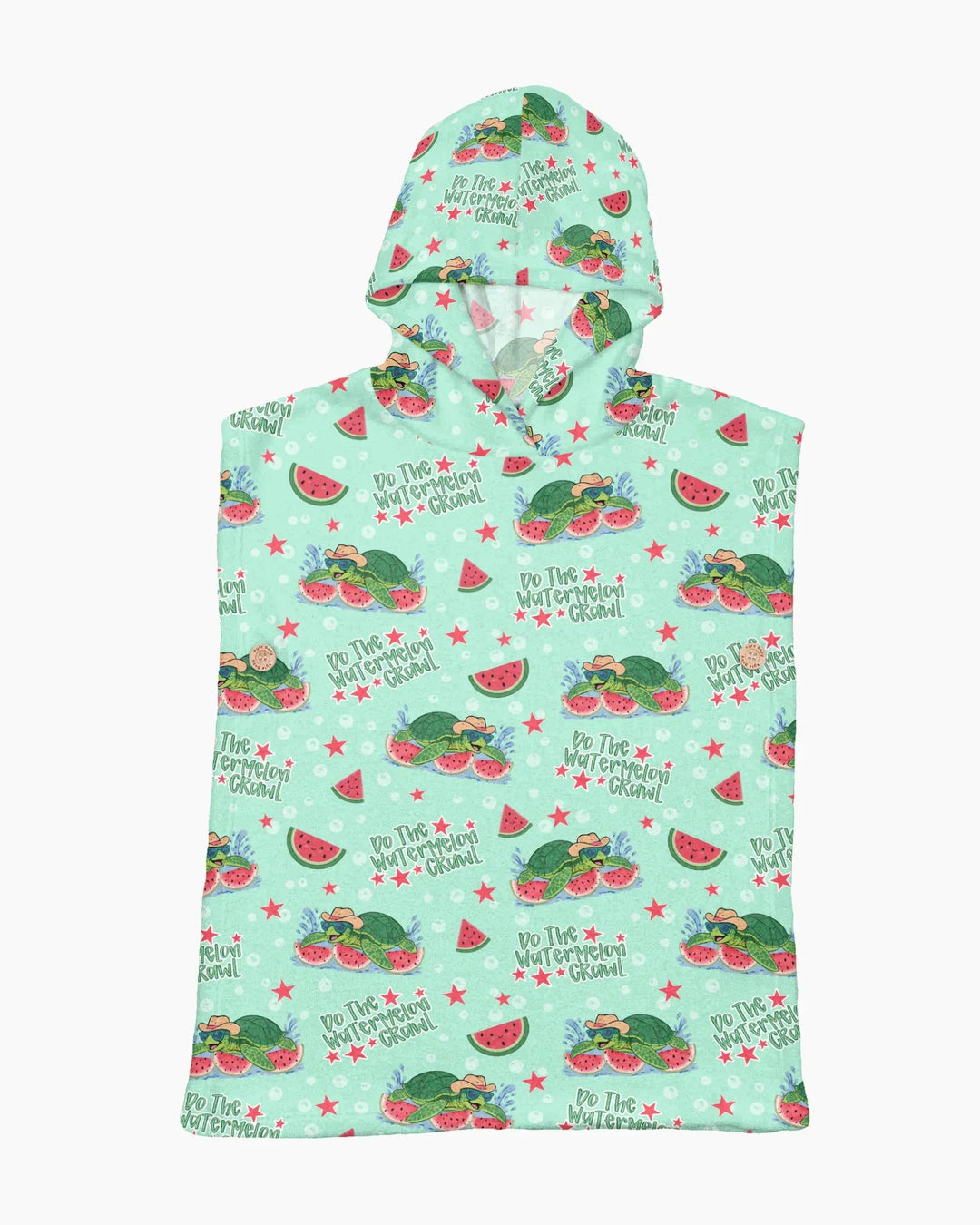 Wassermelonen-Schildkröten Familie passender Bambus-Bade-Poncho