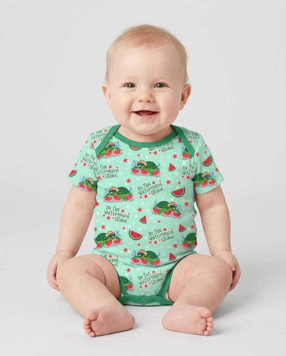 Watermelon Turtle Family Matching Bamboo Bodysuit