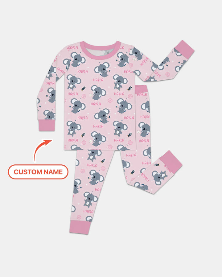 Zweiteiliges Langarm-Pyjama-Set mit Sommerfrüchten