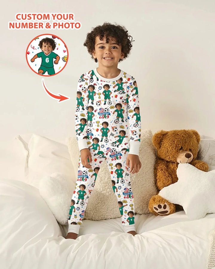 Conjunto de pijama de dos piezas de bambú con mangas largas, plantilla PERSONALIZADA
