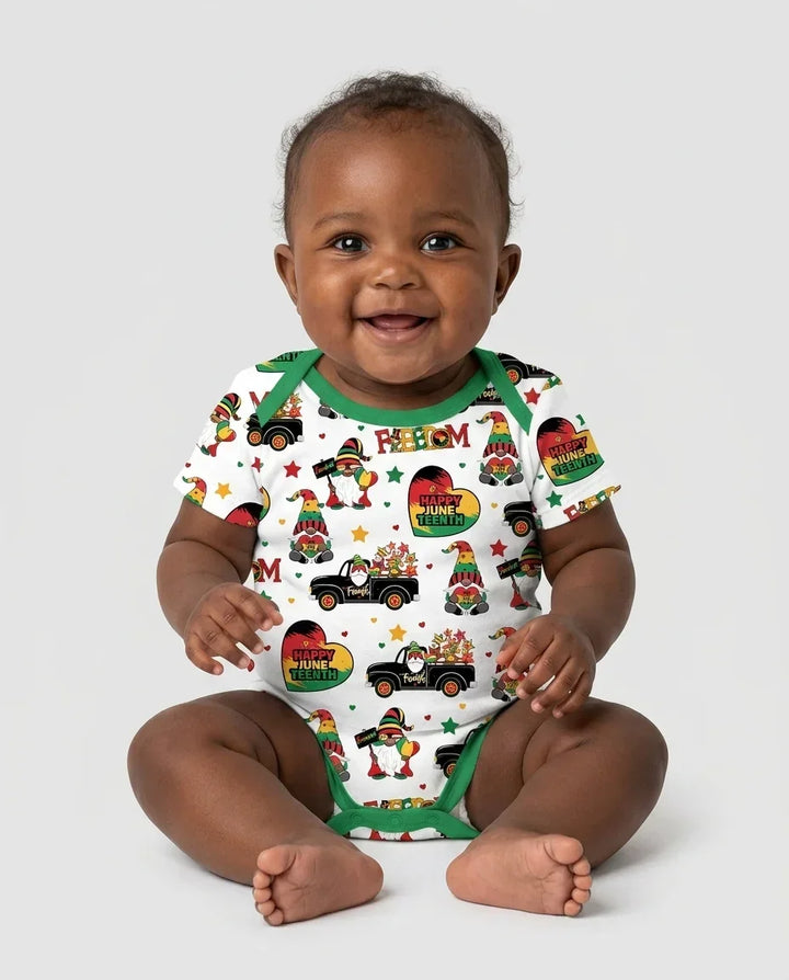 Gnome Happy Juneteenth Bamboo Bodysuit