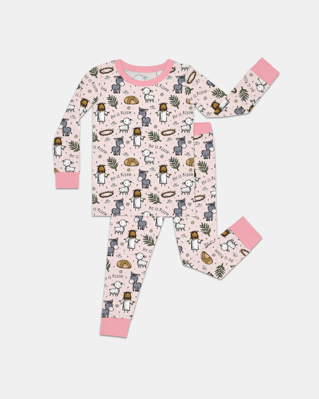 He Is Risen Easter Family Matching Two Piece Long Sleeve Pajama Set