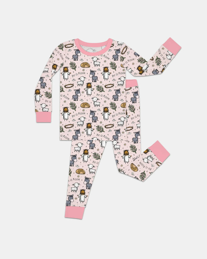 He Is Risen Easter Family Matching Two Piece Long Sleeve Pajama Set