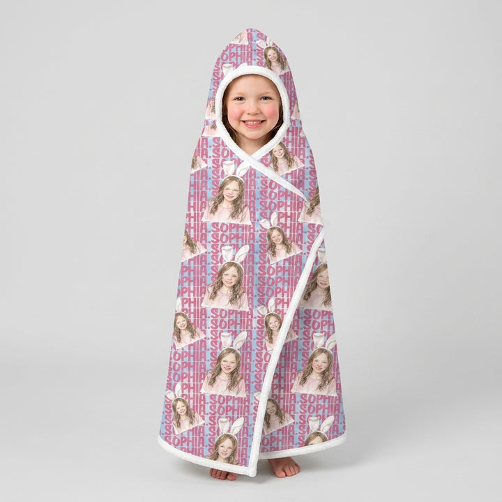 Colorful Kids Name Bamboo Blanket Hoodie