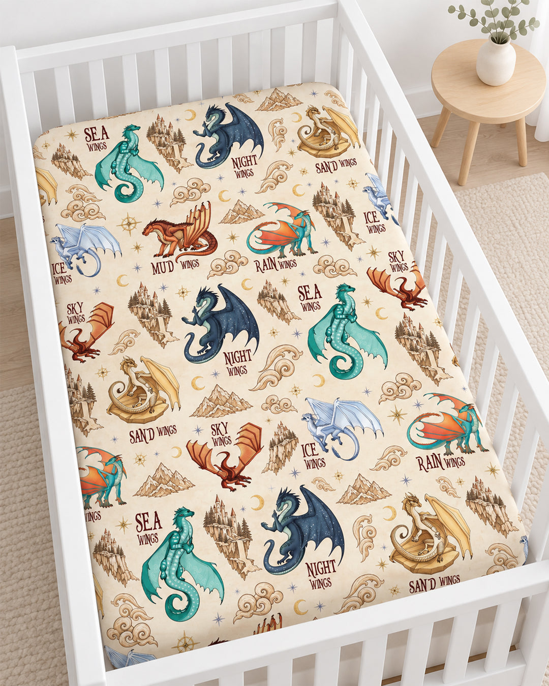 Elemental Dragons Bamboo Fitted Crib Sheet