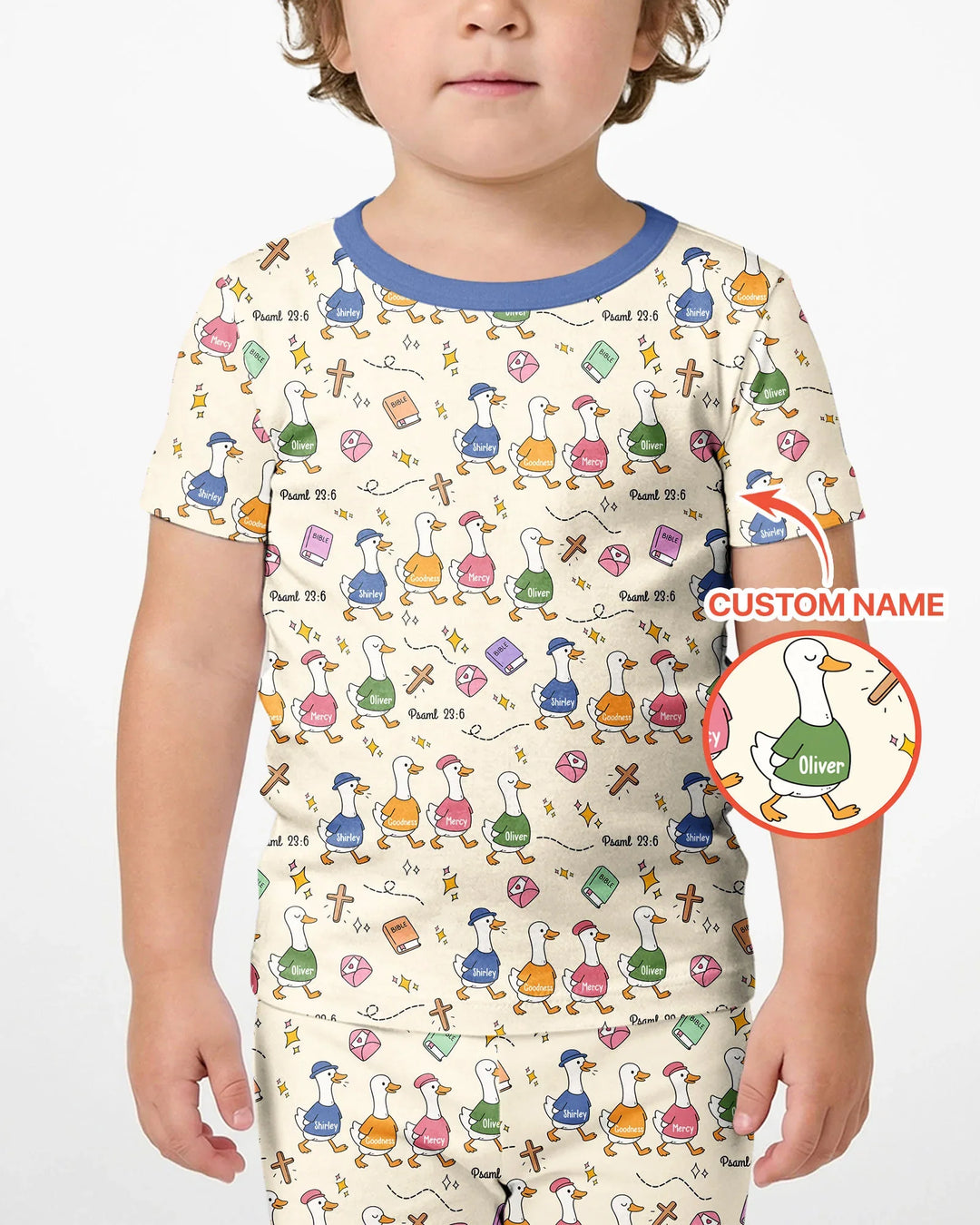 Psalm 23:6 Matching Family Bamboo Two Piece Short Sleeve Shorts Pajama Set