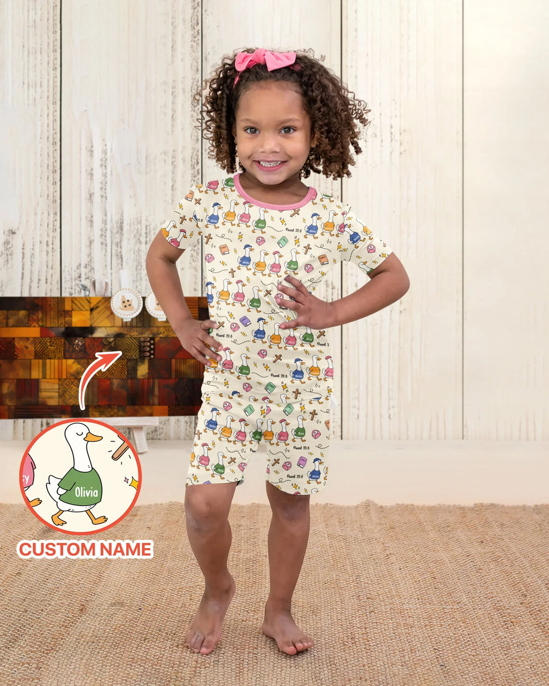 Psalm 23:6 Matching Family Bamboo Two Piece Short Sleeve Shorts Pajama Set