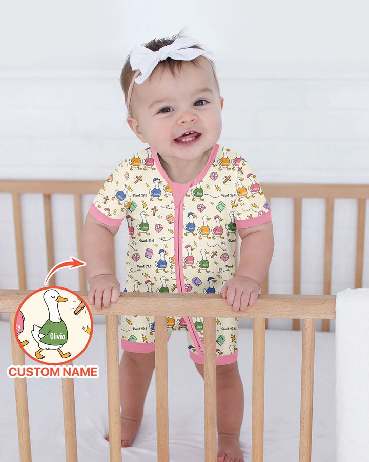 Plantilla PERSONALIZADA de Bambú Pijama Corto con Cremallera